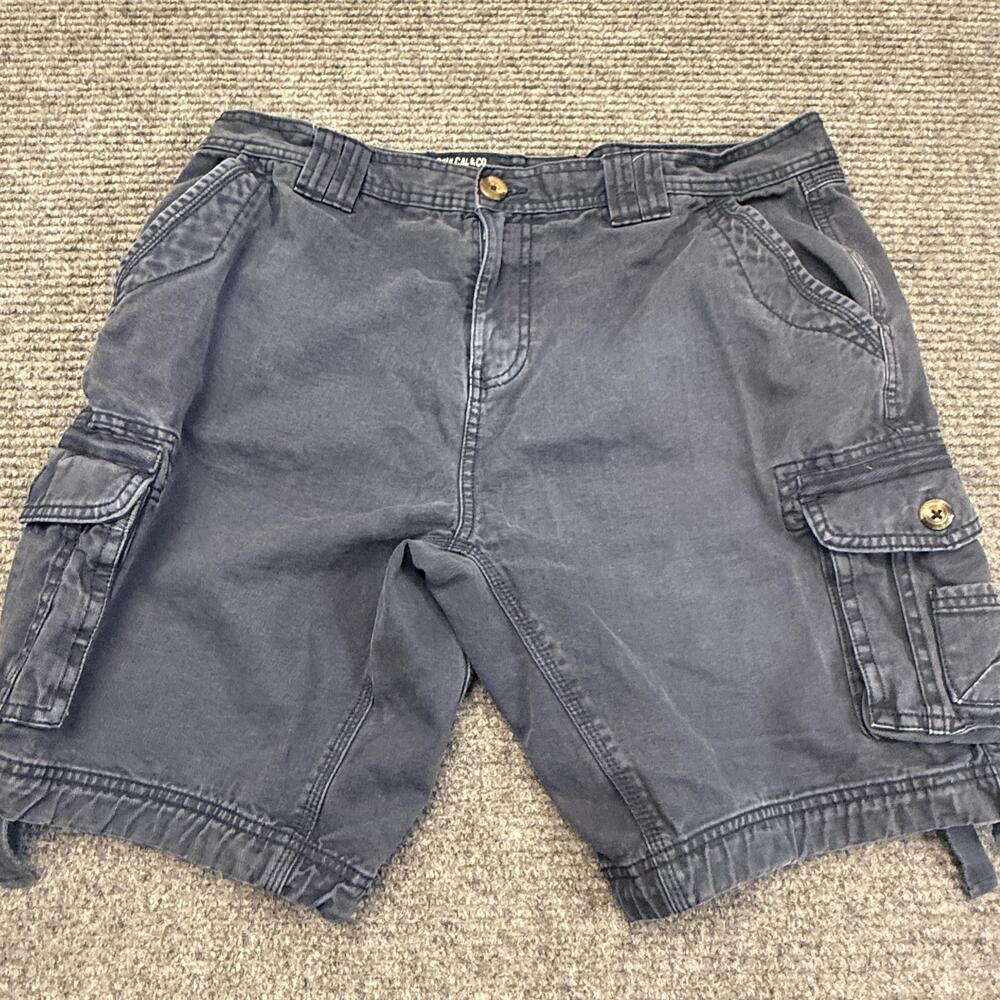 SoulCal&Co Cargo Shorts Mens Large Blue Cotton Canvas Pockets Casual 9 Inseam